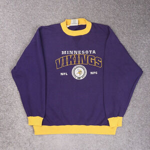 Vintage NFL Minnesota Vikings XL Purple Yellow Long Sleeve Pullover Sweatshirt